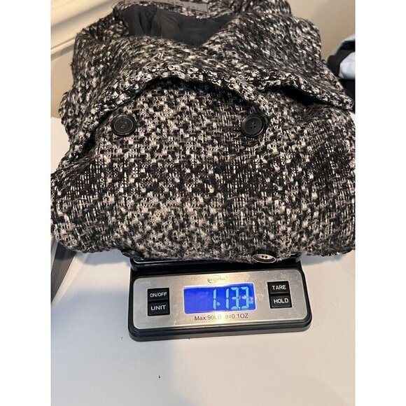 Zara Wool Tweed Belted Coat Small Contemporary Warm Office Tailored Classic Cozy - Picture 6 of 6